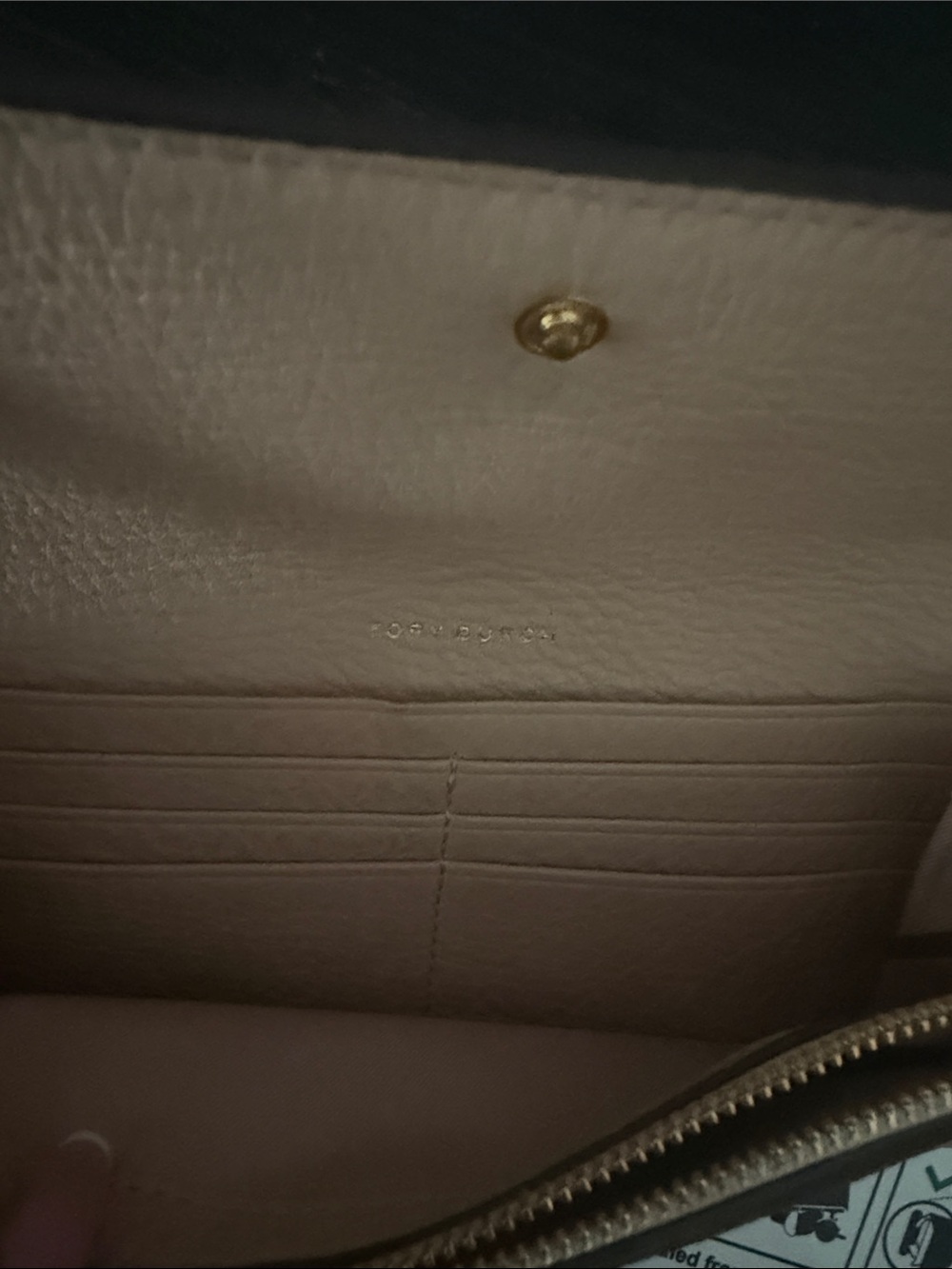 Tory Burch Blush Leather Continental Wallet with Logo - Picture 10 of 10